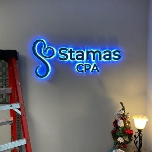 Customer photo review of ACRYLIC STOREFRONT SIGNS